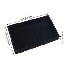Jewelry Organizer Trays Black Flannelette 10 Pack Removable Divider Drawer Insert For Ring Earring Necklace Watch Storage Display - Black - View 3