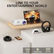 AOC Mini Beamer for Movie Nights, Native 720P LCD Projection, 1080P Video Support, USB Connection, Compact Design for Bedroom, Dorm Room, Home Theater & Indoor Entertainment, No HDMI Cable Included - Weiss - Übersicht 5