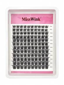 Miss Wink Eyelash Extension Mixed Set, 12 Rows Of 8-16mm Length 0.07mm D Curl 120 Pcs Thick & Curly Lashes, Suitable For Daily Makeup Or Outings - Black - View 6