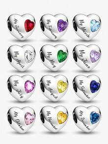 1pc Fashion Heart Moon Charm Beads Suitable For Women's Bracelet DIY Jewelry Making And Daily Matching Decoration Girls Decor - Love Month - View 1