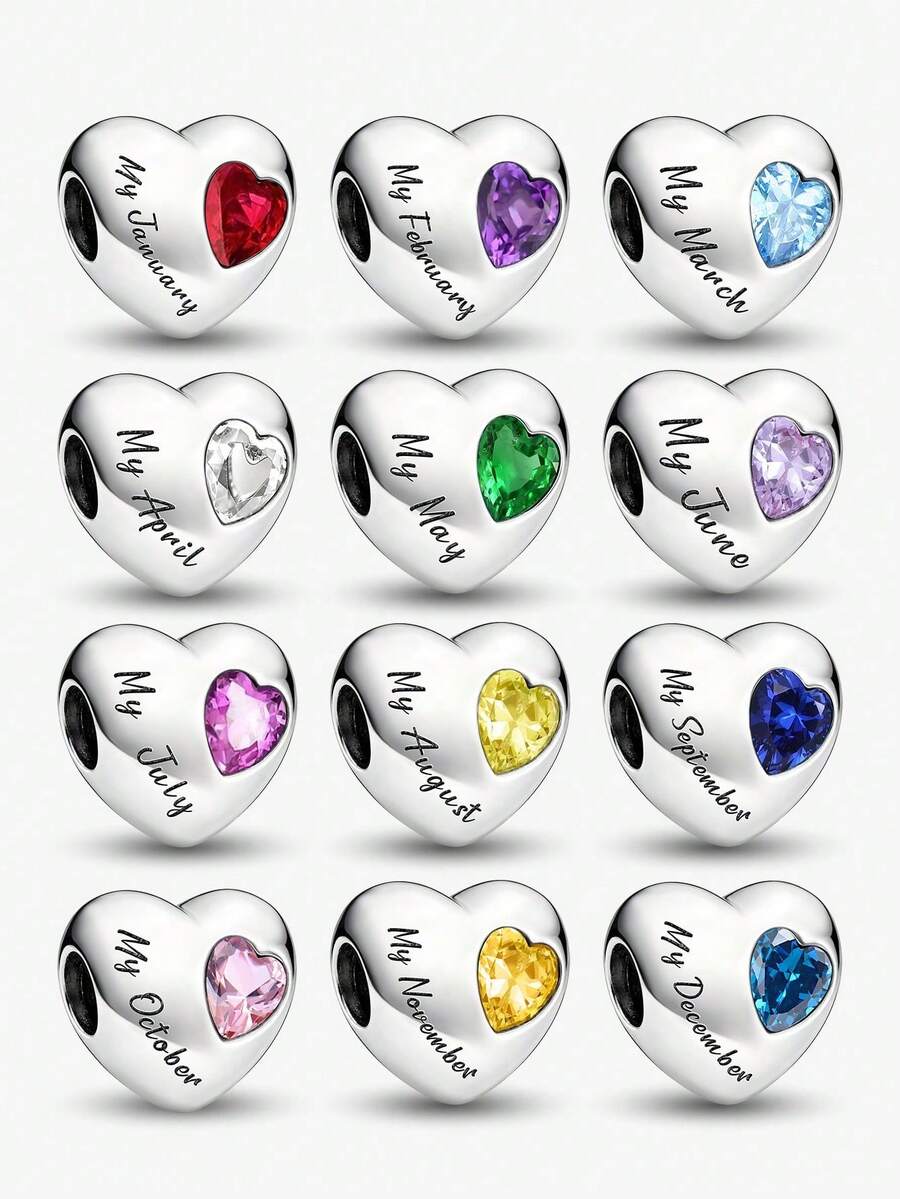 1pc Fashion Heart Moon Charm Beads Suitable For Women's Bracelet DIY Jewelry Making And Daily Matching Decoration Girls Decor - Love Month - View 1