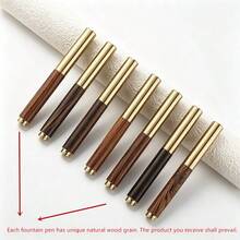 Pulpen Fountain Kayu Buatan Tangan Bergaya Retro dengan Tutup Kuningan dan Badan Kayu Alami, Pulpen Tinta untuk Koleksi Kantor & Hadiah - kayu - View 3