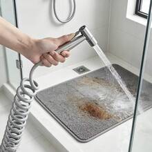 1PC Bathroom Handheld Bidet Sprayer Toilet Set Spray Gun Bathroom Sprayer Self-Cleaning Shower Head (With Extension Hose And Dual Control Angle Valve) - Silver - View 4