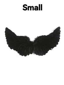 3pcs Angel Feather Wings Set, Fairy Wings With Elastic Band, Suitable For Halloween, Christmas, Wedding, Cosplay, Party, Stage Performance And Photo Props, Perfect Gift For Family And Friends - Multicolor - View 9