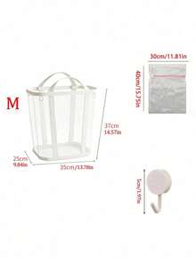Extra Large Foldable Mesh Laundry Basket With Handle- Robust Laundry Bags, Portable Storage Bag, Garment Bag, Hook, Suitable For Clothing Storage, Home, Travel And Laundry Room, Bedroom And Bathroom, Camping Use. Space-Saving, Rectangular Design | Laundry Basket, Laundry Bin, Back To School, Christmas, Halloween Gift - Multicolor - View 13