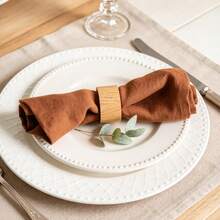 1/6pcs Daily Modern Skin-Friendly Minimalist Linen Napkins Suitable For Wedding Party, Birthday Party, Bachelor Party - Multicolor - View 2