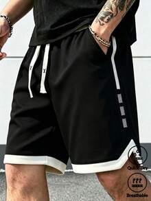 Men's Outdoor Sports Shorts, 5-Inch Length, Suitable For Daily Wear, Versatile For Sports And Fitness - Black - View 1