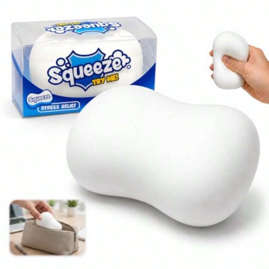 1pc White Soap Squishy, Crunchy TPR Slow-Rising Squeeze - Multicolor - View 1