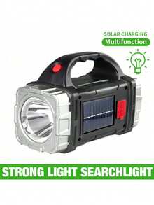HngLngJoe 1pc Rechargeable LED Flashlight 1800 Lumens, Solar Tactical COB Handheld Light, Waterproof, USB Phone Charging, 6 Modes, Emergency Power Function, Portable Outdoor Camping Light, Hiking, Home Maintenance - White Light - View 9