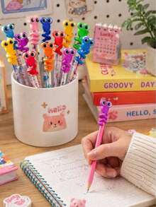 1/5/10pcs Cute Big Eye Pencil Toppers, Colorful Pencil Caps, Soft Pencil Tip Protectors, Classroom Rewards And Party Favors, Birthday Gifts, Gift Fillers - A - View 1