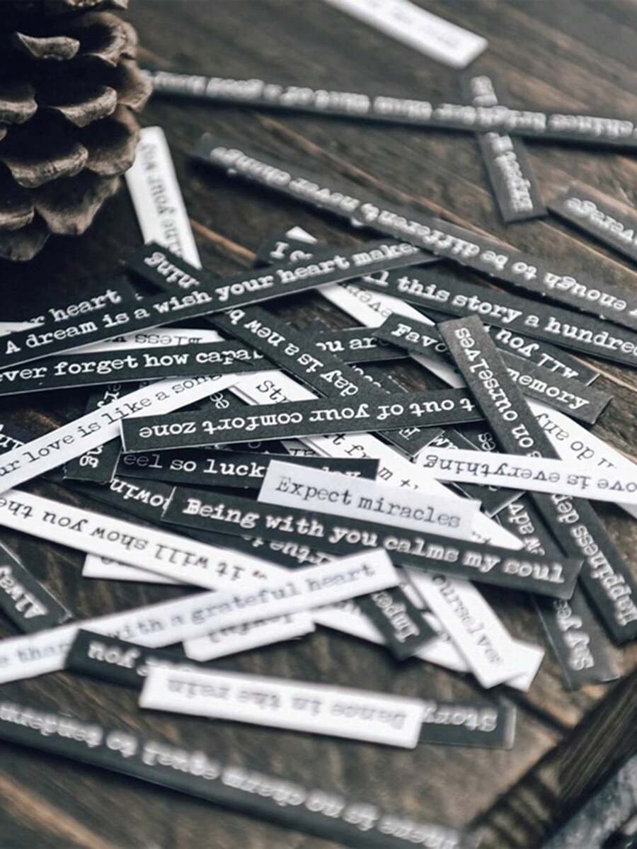 Back To School 528 Pcs Slogan Design Scrapbook Stickers, Journal Decoration Stickers