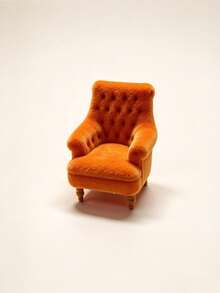 Dollhouse Miniature Furniture Model Mini Sofa Chair, Flocked Dining Chair, Leisure Chair Model, Home Decor Small Ornament, Holiday Gift For Friends - Multicolor - View 9