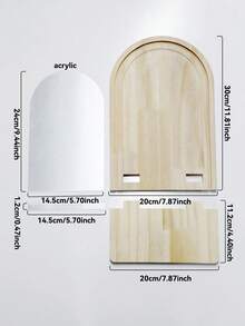 1pc/2pcs Wall-Mounted Mirror With Display Shelf, Minimalist Arch Style Light Tone Hanging Decorative Mirror For Entryway, Bedroom, Bathroom Wall Storage And Decor - Multicolor a - View 11