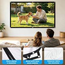 60/72/84/100/120/150 Inch Projector Screen, 16:9 HD Foldable Portable Projector Screen, Supports Double-Sided Projection, Wrinkle-Resistant Washable Fabric, Suitable For Camping/Outdoor/Party/Gaming/Home Theater. Fabric Is Not Thick - View 7