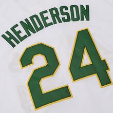 Men's #24 Rickey Henderson Oakland Athletics 1990 White Baseball Jersey,"Man Of Steal"Embroidered Baseball Clothing,Fan Commemorate Gift - White - View 5