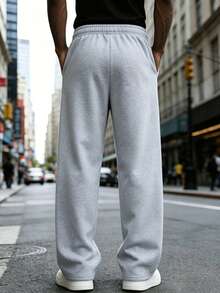 Men's Sports Casual Fashion Sweatpants, Drawstring Waistband, Suitable For Indoor And Outdoor Wear, Multiple Colors Available, Perfect As Couple Gift - Light Grey - View 3