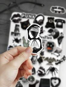 50pcs Grunge Stickers For Decoration Of Scrapbook, Diary, Planner, Luggage, Envelope, Greeting Card, Notebook, Tablet, Water Bottle - Grunge - View 6