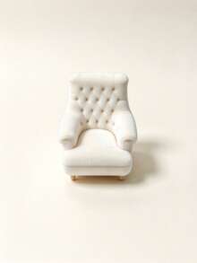 Dollhouse Miniature Furniture Model Mini Sofa Chair, Flocked Dining Chair, Leisure Chair Model, Home Decor Small Ornament, Holiday Gift For Friends - Multicolor - View 12