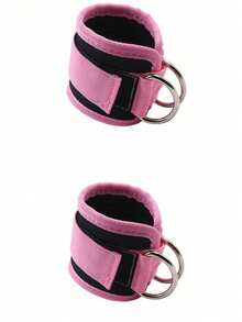 2pcs Fitness Ankle Straps Adjustable D-Ring Support Cuffs Padded Ankle Wraps For Leg Workouts Adjustable And Breathable Ankle Sleeves - Multicolor - View 6