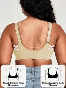 4pcs Women's Wireless Bra, Removable Padding, Seamless Edge, Wide Adjustable Non-Removable Shoulder Straps, Back Closure, Invisible Under Bodysuit - Multicolor - View 5