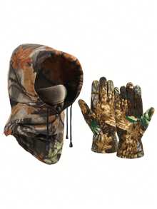 Winter Hunting Windproof Mask, Warm Hunting Camouflage, Balaclava Hat, Fleece Gloves Combination Suitable For Winter Hunting And Other Outdoor Sports - Multicolor - View 15