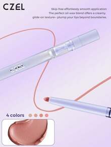 CZEL Lip Liner Pencil With Built-In Sharpener + Blending Brush, Velvet Matte Long-Lasting Smooth Lip Pencil, Waterproof Smudge-Proof Lip Contouring, Create Full Pouty Lips, 4 Natural Nude Colors Available - Soft Nude - View 4