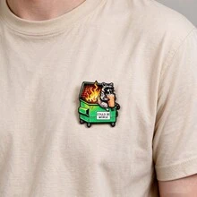 Funny Raccoon Dumpster Fire Enamel Pin, "Could Be Worse" Slogan Brooch, Cartoon Animal Badge For Backpack Hat Clothing Decor, Humorous Gift - Multicolor - View 9