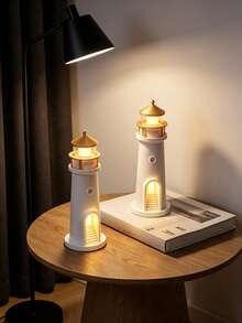 1 buah Lampu Malam Bentuk Mercusuar Putih dengan Kontrol Jarak Jauh, Lampu Meja Proyeksi Bulan Isi Ulang, Lampu LED Meja Kreatif untuk Kamar Tidur, Ruang Tamu, Ruang Belajar, Hadiah Dekorasi Rumah yang Hangat - beraneka warna - View 7