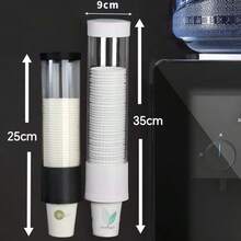 2/1 buah Dispenser Gelas Sekali Pakai Otomatis, Tidak Perlu Pengeboran, Dipasang di Dinding, Meja, Rak Gelas Kertas Anti Debu, Dispenser Air, Dispenser Air Rumah Tangga, Rak Penyimpanan Gelas Air Anti Debu Kapasitas Besar. - A - View 15