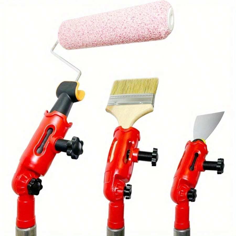 Multi-Angle Paint Brush Extension Pole Connector, Rotatable Brush Head Holder, Suitable For Paint Brushes, Rollers And Scrapers, Adjustable Extension Tool, Suitable For High Ceilings, Walls, Corners, Edges And Hard-To-Reach Areas, Painting And Home Renovation Tool