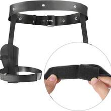 Halloween Police Costume Accessories - PU Leather Belt, Double Thigh Pockets, Adjustable Garment Straps, For Cosplay Party Accessories - A - View 5