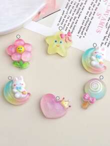 10/20pcs Resin Glow-In-The-Dark Cute Cartoon DIY Jewelry Accessories Earrings Necklace Pendants Doll Machine - Multicolor - View 3