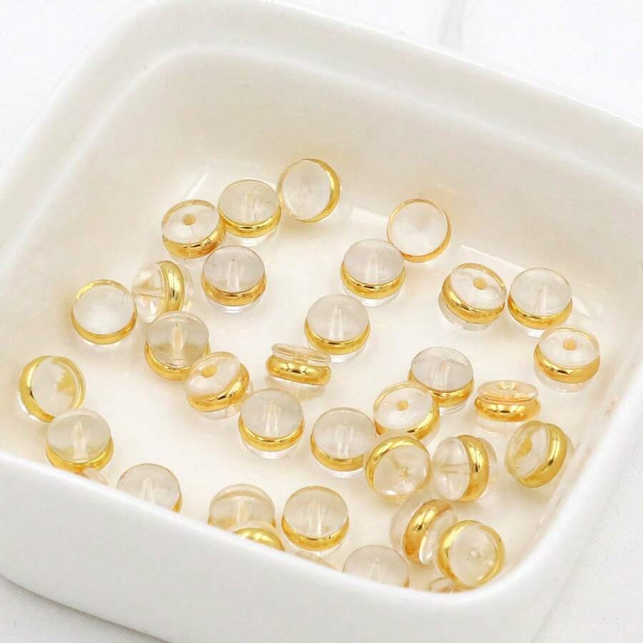 50pcs Silicone Earring Backs, Suitable For Stud/Dangle Earrings, Locking Secure Earring Backs, Suitable For Heavier Earrings, Non-Irritating Low-Allergenic Soft Transparent Earring Backs Replacement