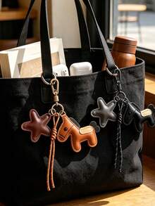 Cute Horse & Star Pendant Keyring, Minimalist Bag Charm Accessory, For Handbag Backpack Daily Travel,Gift For Girls Friends,Halloween, Birthdays Gift - Multicolor - View 4