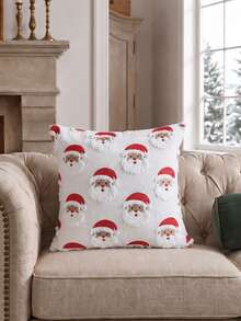 1pc Tufted Embroidered Santa Claus Pillow Case, Sofa Decorative Throw Pillow Cover, Holiday Party Decoration Pillow Case Santa Claus - Multicolor - View 6
