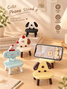 1 Small Elephant Chair, Mobile Phone Holder, Desktop Cartoon Dog Ornament, Lazy Movie Chasing Tool, Tablet Lazy Folding Holder - Multicolor - View 4