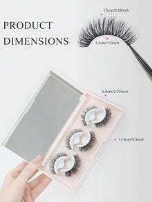 3 cặp lông mi giả tự dính 3D giả lông chồn dạng dải, không cần keo và nước tẩy, có thể tái sử dụng với dải thay thế, hộp đựng tích hợp gương, nhẹ, tơi xốp tự nhiên, dễ dùng cho người mới bắt đầu, phù hợp trang điểm hàng ngày, tiệc tùng và du lịch - Xem 8