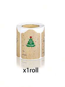 2rolls&1roll Christmas Series Gift Label Sticker Set, Santa Claus & Christmas Tree Print Stickers, Holiday Gift Packaging Stickers, Baking Label Decorative Stickers, Atmosphere Creating Supplies, Suitable For Christmas Party Gift Decoration, Festive Decoration, Birthday Party Gift Packaging Stickers - Multicolor - View 12