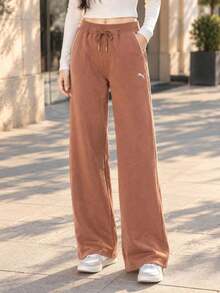 Puma Women's Long Pants RACE-AHEAD-SWEATPANT-W Soft Comfortable Casual Everyday Pants 636176-90 - Brown - View 2
