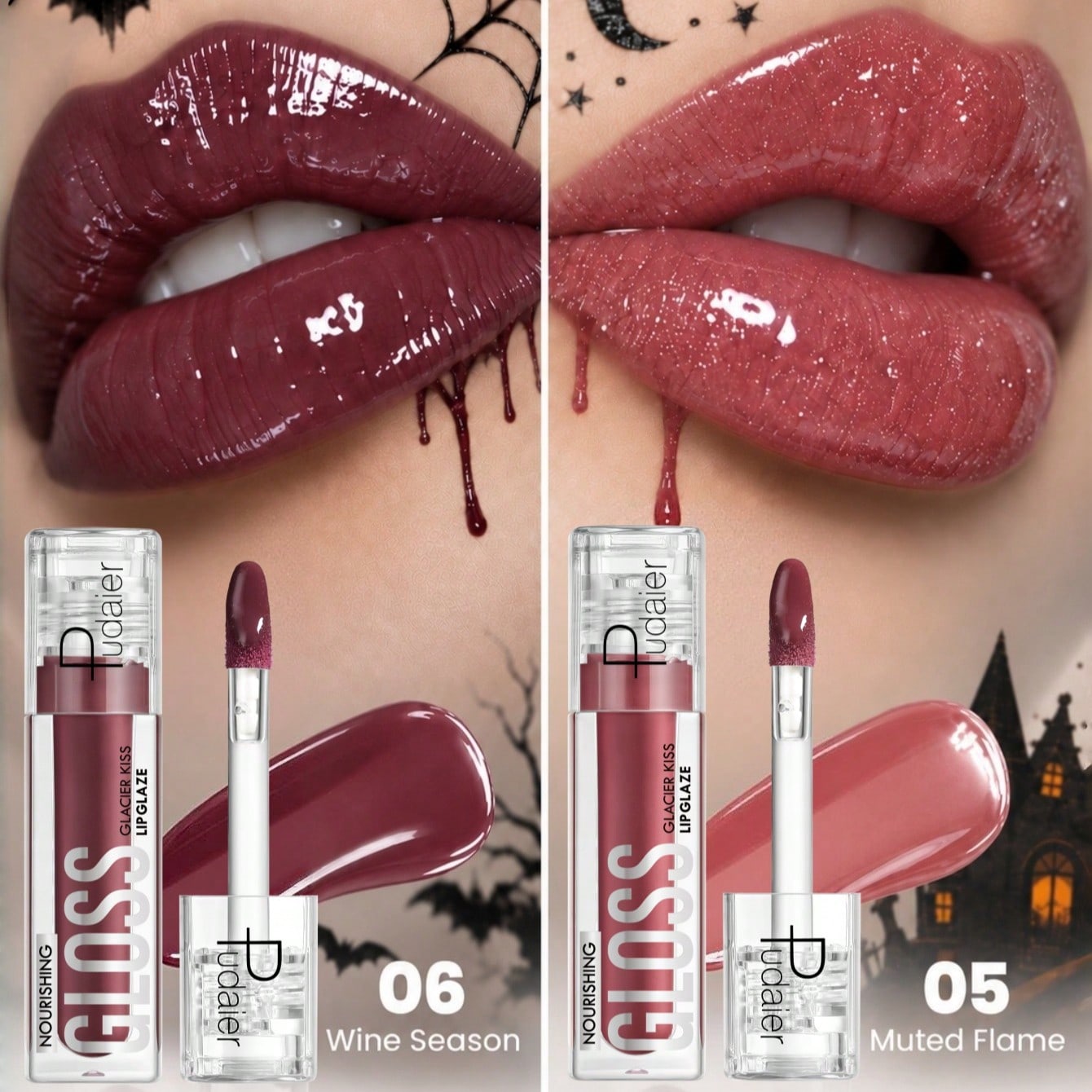 Shein Women's 02+01 Pudaier 1Pc Lip Glaze + 1Pc Lip Liner Set, High-Shine Mirror Finish, Moisturizing Lipstick, Define Perfect Lip Shape, Create Diverse Lip Looks, Suitable For And Girls, Spring/Summer Graduation Season Gift - Image 20