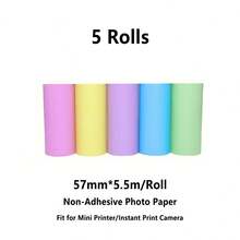 3/5/7/10Rolls Color Thermal Printer Paper For Mini Printer, 57 X 25mm, Mini Pocket Printer Paper For Most Instant Cameras, Instant Camera Refill Mini Printer Paper, Perfect For DIY Photos, Notes & Journals - View 13