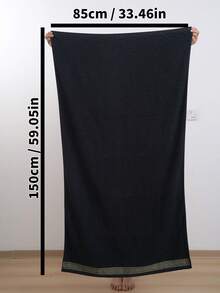 QIBHI 1/3pcs Dobby Jacquard Wash Towels/Bath Towels, Absorbent And Soft - Black - View 10