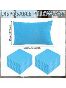 20pcs Disposable Pillow Case Travel Single Use Pillowcase For Hotel Home Bedroom - Blue - View 2
