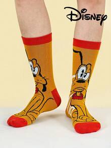 2/1 Pairs Disney Cartoon Puppy Men's Mid-Calf Socks, Thickened For Autumn/Winter, Fun Christmas Gift - Multicolor - View 14