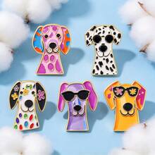 Cute Colorful Dog Enamel Pins Set, Cartoon Puppy Brooches, Decorative Badges For Backpack Jacket Hat Decor, Fashion Jewelry Gift For Man Women - Multicolor - View 4