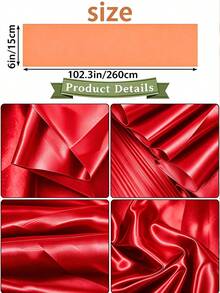 14色緞面椅帶 15x260cm 優雅蝴蝶結椅緞帶，適用於婚禮宴會派對活動接待酒店椅套裝飾 - 紅色 - 查看 8