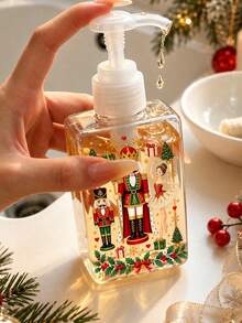 Nutcracker Pattern Transparent Vacuum Pump Bottle | Autumn Reusable Refillable Press Bottle, Leak-Proof Plastic Travel Dispenser Bottle; Travel Foam Dispenser Bottle - Transparent Plastic Material, Fragrance-Free, Latex-Free, (Suitable For Lotion And Foundation) Suitable For Hand Soap, Toothpaste, Shampoo, Conditioner, Etc.; Travel Essential, Transparent Travel Cosmetic Container (Suitable For Foundation, Moisturizer, Etc.) - Hand Wash Only, Space-Saving Design. Suitable For Daily Home Use, Halloween Home Decor - Multicolor - View 8