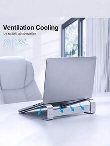 1 Aluminum Laptop Stand Ergonomic Detachable Laptop Riser Silver And Black Optional - View 2
