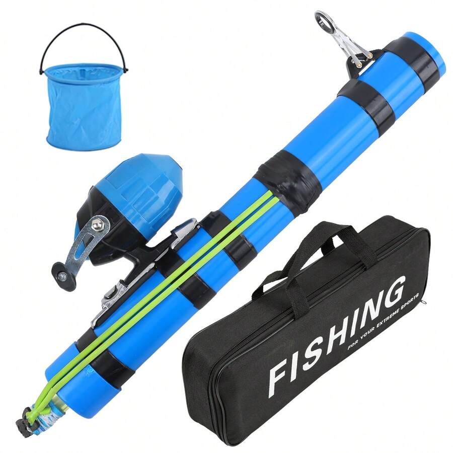 KecchKrezing Compact Casting Lure Fishing Rod Set - Anti-Tangle Closed Reel Performance, Perfect For Freshwater Fish Outdoor Trips