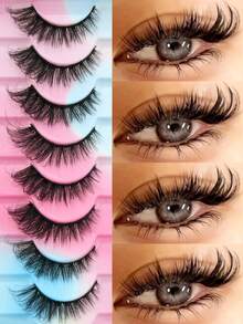 10 Pairs False Eyelashes Set, 4 Styles Fluffy Strip Lashes, Wispy Dramatic Volume Lashes, Lightweight Soft Lash Band, Reusable DIY Fake Eyelashes For Daily Wear, Party, Date, Night Out, Christmas, New Year, Festival & Glam Makeup - Black - View 12